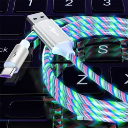 5A RGB Light Type C Cable Micro USB Cable Fast Charging Cord For Iphone Xiaomi Samsung Car Charging Cord USB C Phone Charger