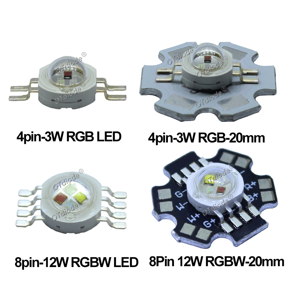 LED RGB RGBW RGBWY RGBWYV 3W 4W  6W 9W 15W 18W 10W 5050 XLM High Power Bead 4pin 6pin 8pin 10pin 12pin Colorful Chip Stage light