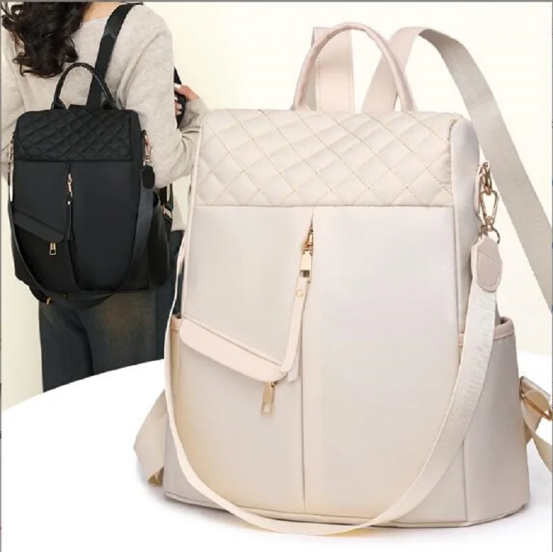 

New Fashion High Quality Waterproof Nylon Backpack Women's Large Capacity Travel Shoulder Bags Totes Student School Bag