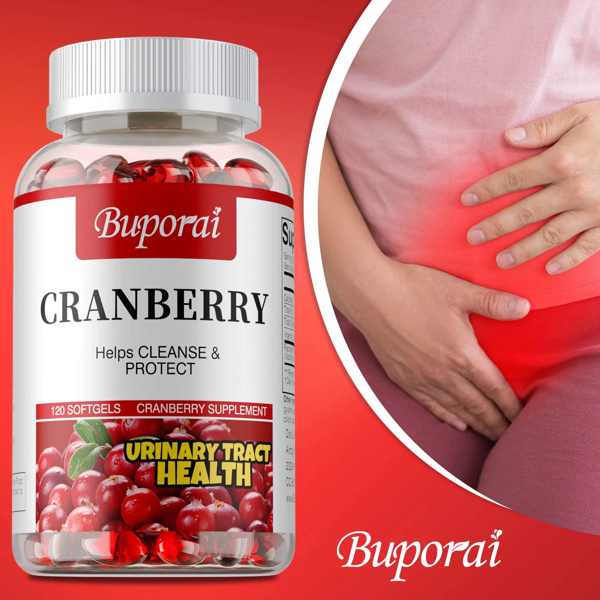 Cranberry Capsules - Regulates Intestinal Flora, Antioxidant, Cleansing, Supports Urinary Tract and Bladder Health, Immunity