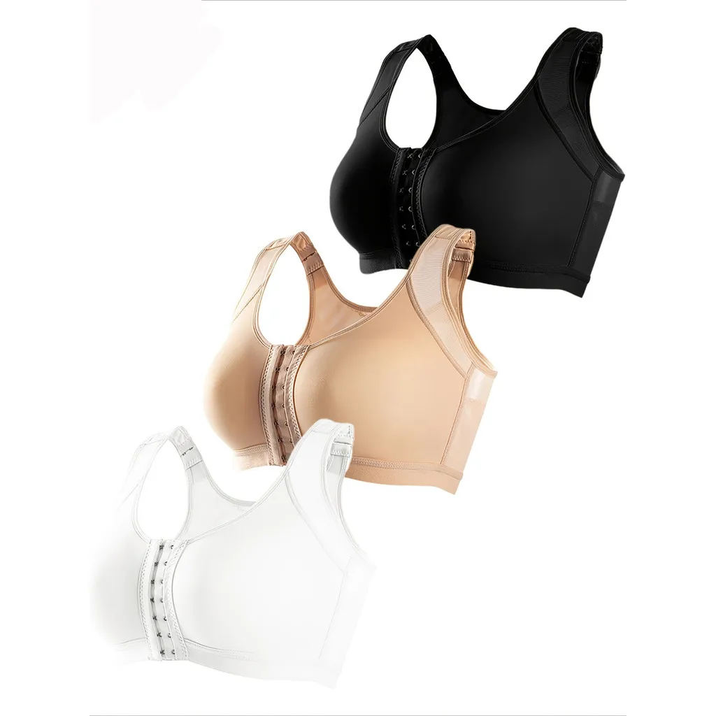 Women's Posture Corrector Underwire-Free Sports Bra with Front Buckle, Lightweight and Breathable for Posture Correction