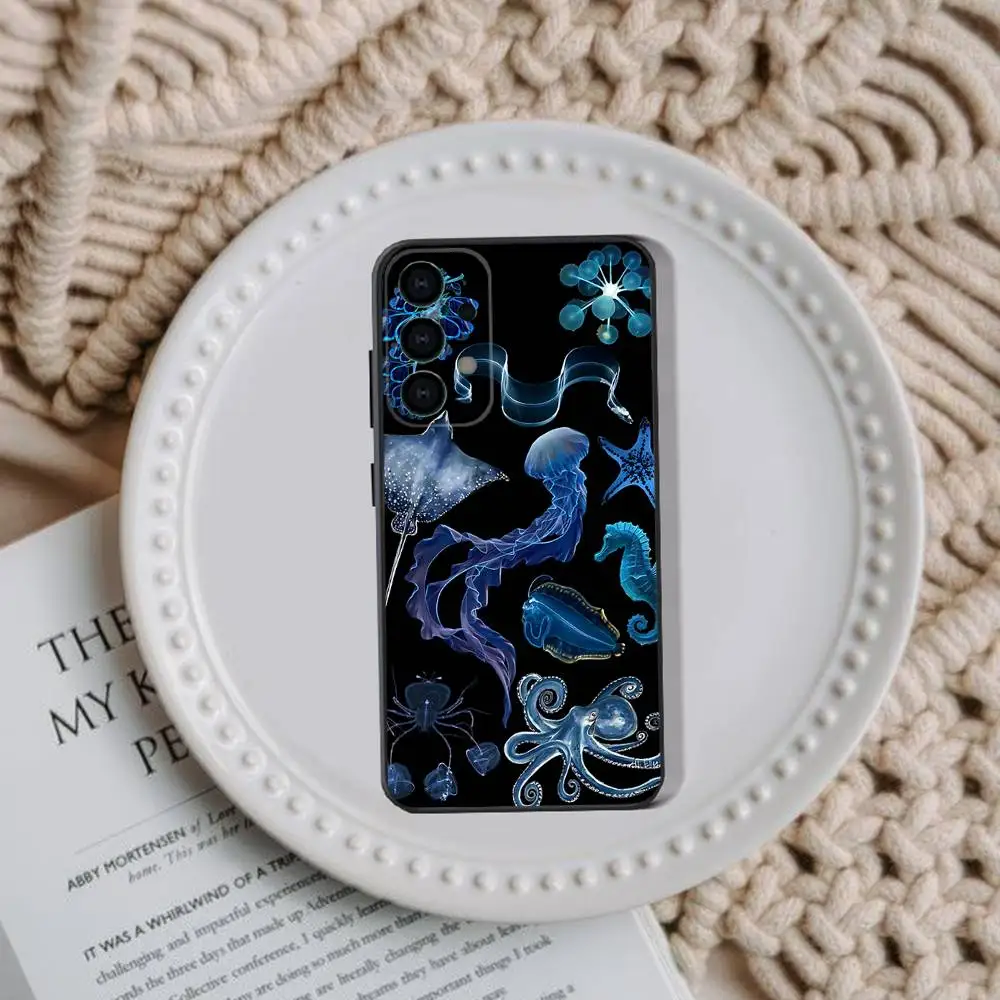 Manta Ray Ocean Animal Phone Case For Samsung Galaxy A73,31,32,72,41,53,52,71,22,5G,Note,J7,8,9 Soft Black Cover