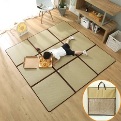 Japanese Rattan Sleeping Mat for Bed Floor Folding Thick Carpet for Living Room Tatami Mat Summer Child Nap Play Pad Bedroom Rug