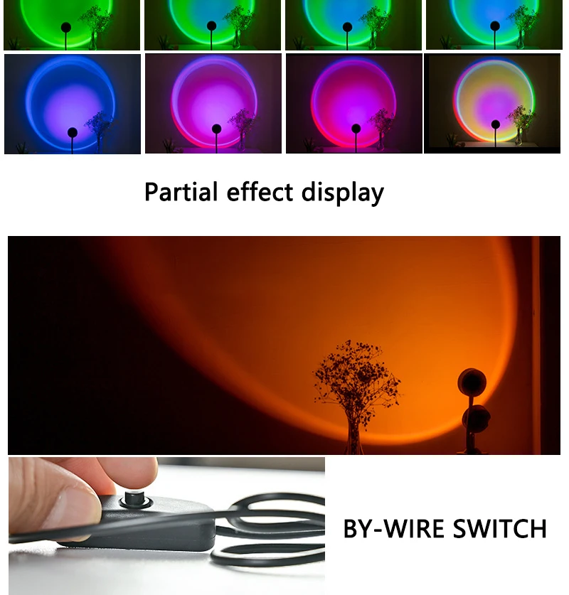 LED Sunset Lamp Nightlights USB Projector Birthday Party Decoration Mood Lights For Bedroom Living Room Wall Photography_maomaolike.com