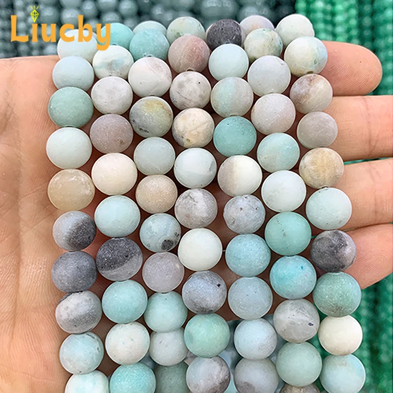 

Matte Natural Amazon Stone Handmade Beads DIY popular Accessories Handstring Earrings For Jewelry Making 15"Strand 4/6/8/10/12MM