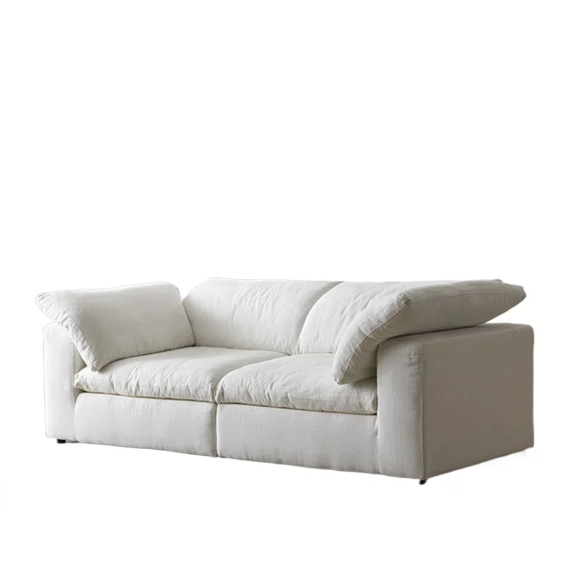 

Modern simple cloud sofa cream silent wind dismantling and washing straight row module combination small apartment