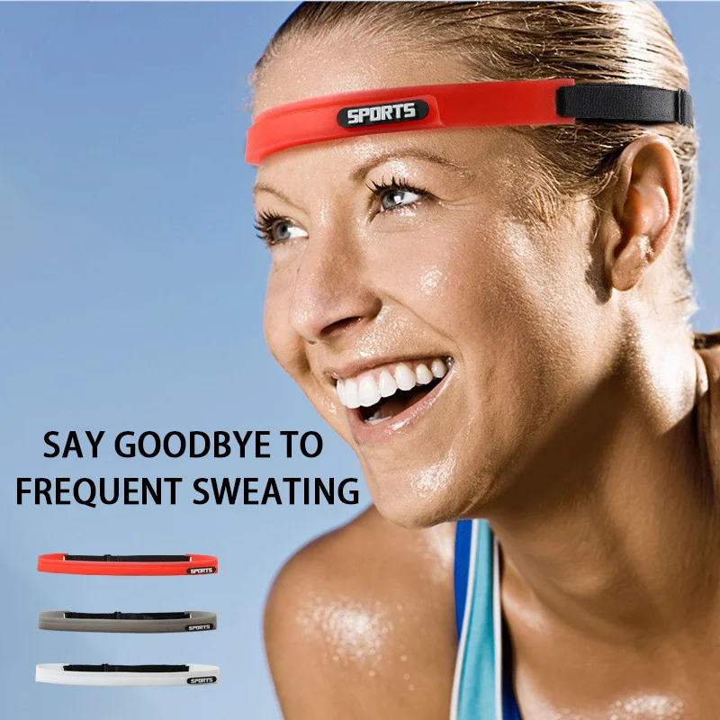Elastisches Kopfschweißband, weiches Silikon, zum Laufen, Yoga, Radfahren, Schweißband für Männer und Frauen, Fitness, Basketball, Tennis, Stirnband