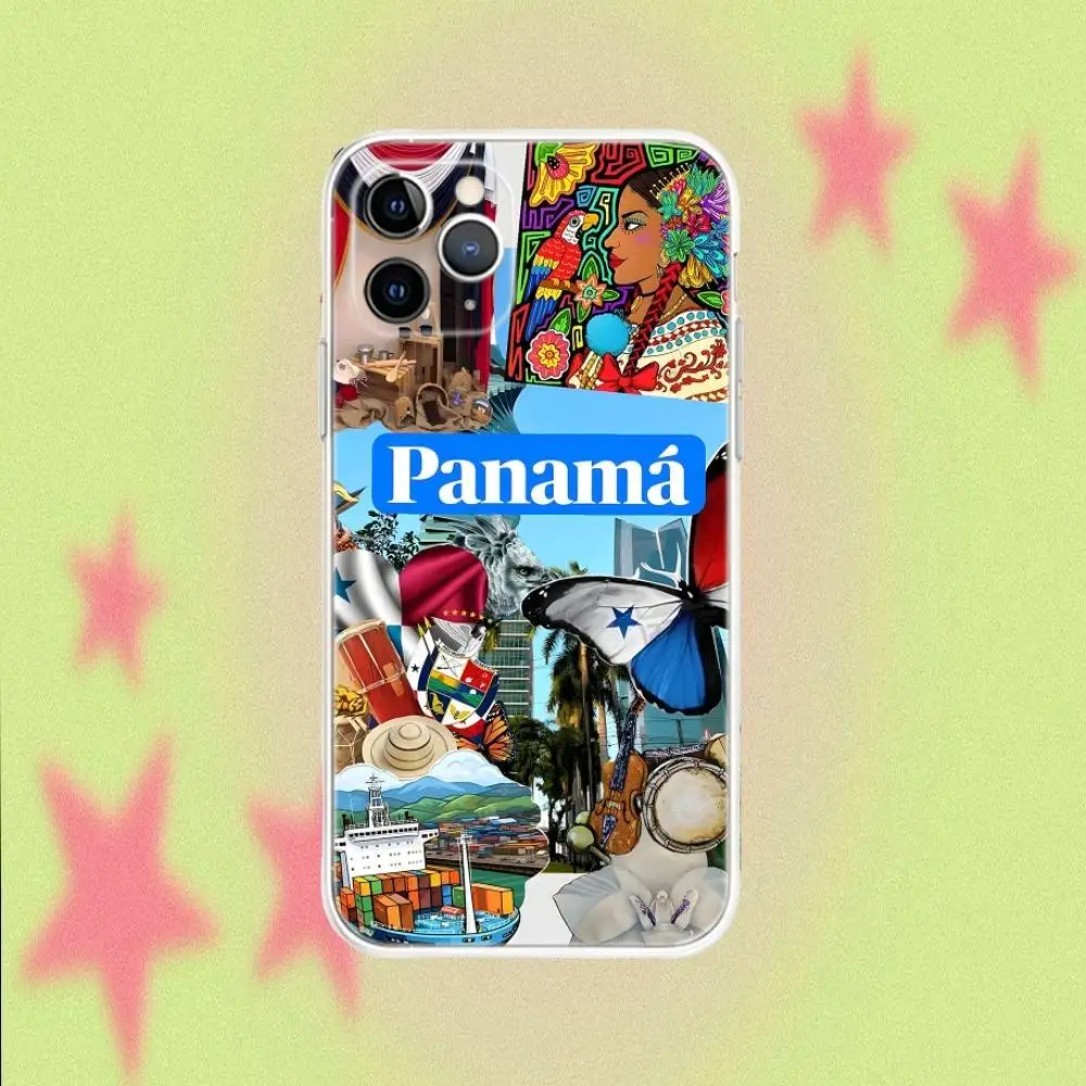 حافظة هاتف بنما الاستوائية لهاتف آيفون 17,16,15,14,13,12,11 Pro,Max,Plus,Air,X,XS,XR,SE,Mini شفافة ناعمة