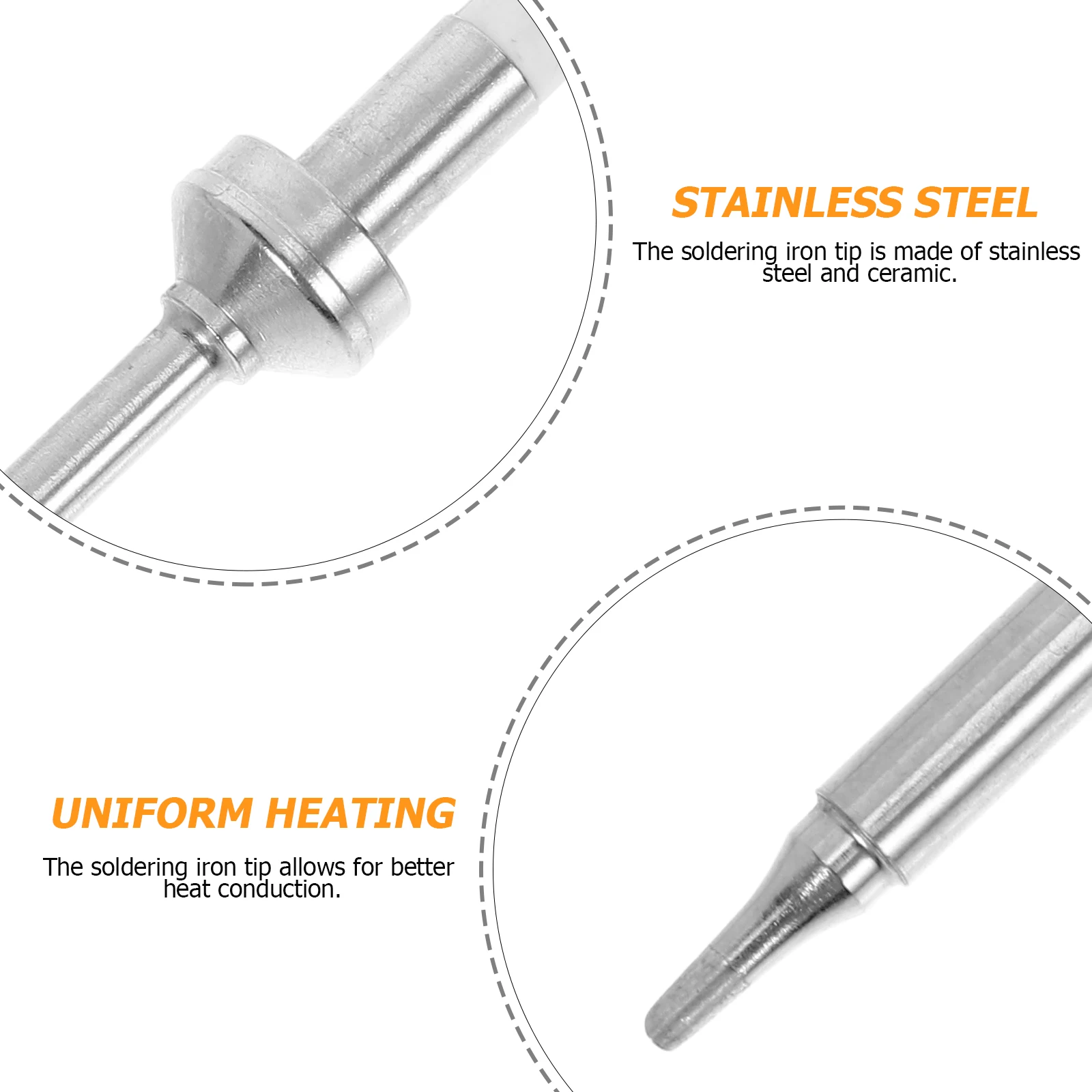 

Soldering Iron Tip Tips Accessories Kit Lcd Heat Inserts Fast Heating Stainless Steel Heat-set