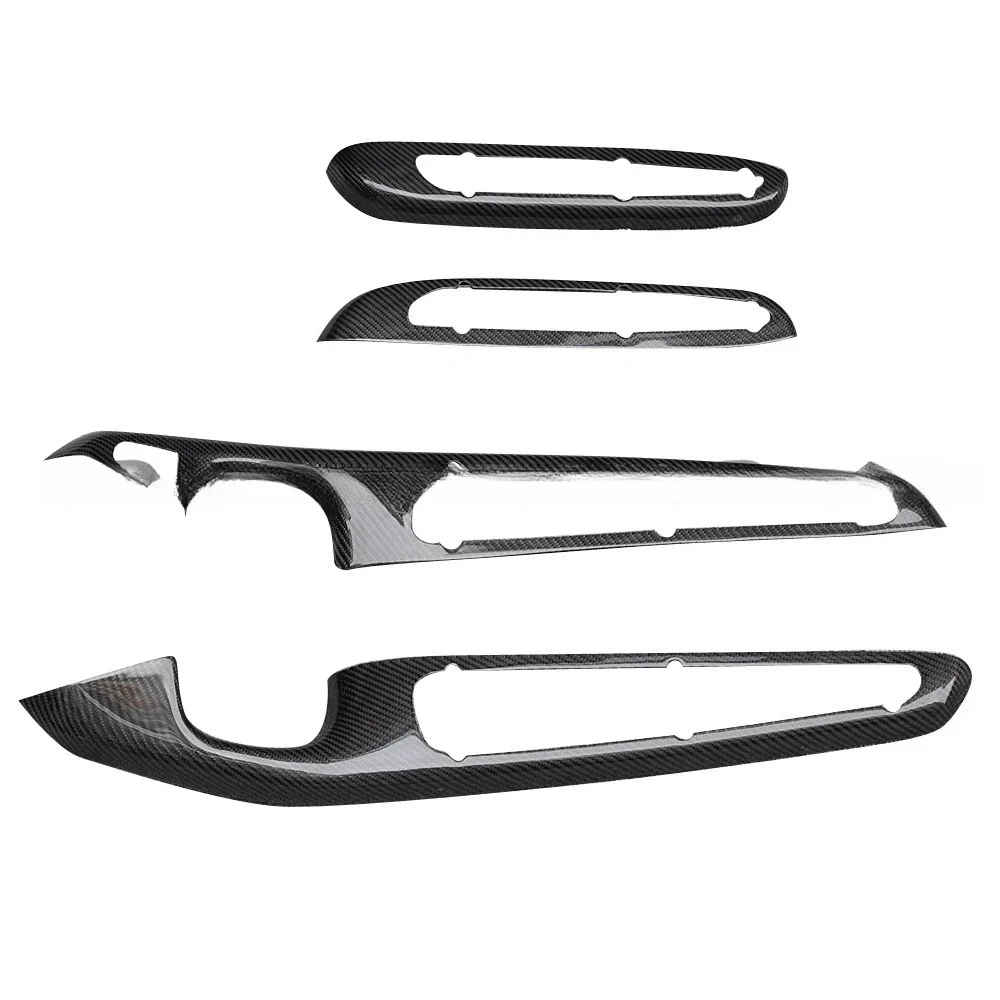 لملحقات السيارة الداخلية ألياف الكربون لسيارات BMW E46 M3 2DR 1998-2004 مقبض الباب الداخلي الزخارف تصفيف السيارات #6