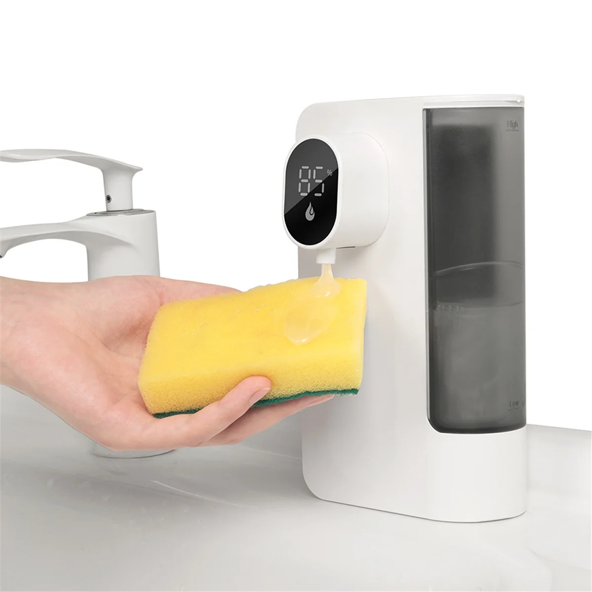 N18R Автоматический дозатор жидкого мыла 500 мл Настенный дозатор мыла, бесконтактный дозатор мыла для рук и посуды для ванной комнаты Белый