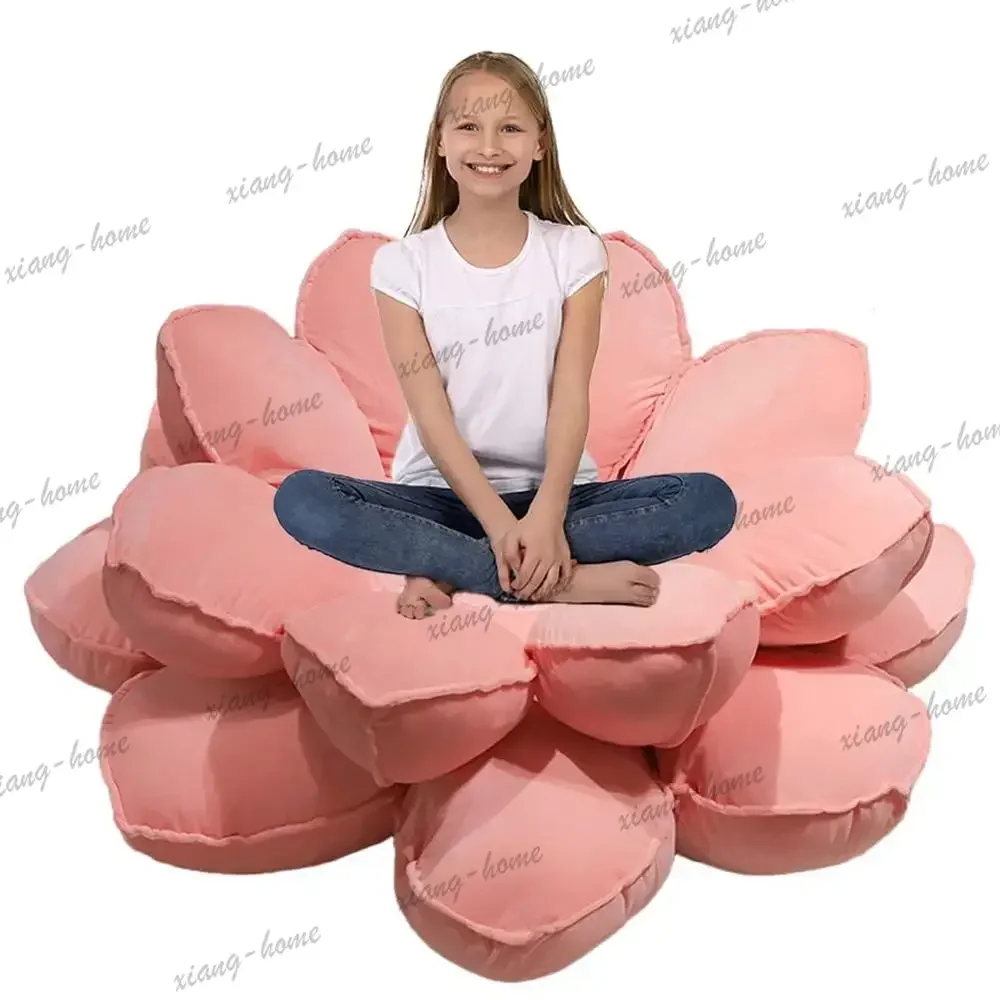 lsLotus Bean Bag Chair, Super Soft Lotus Bean Bag Bed with Filling, Large Round Soft Fluffy Faux Fur Bean Bag Lazy Sofa Tatami C