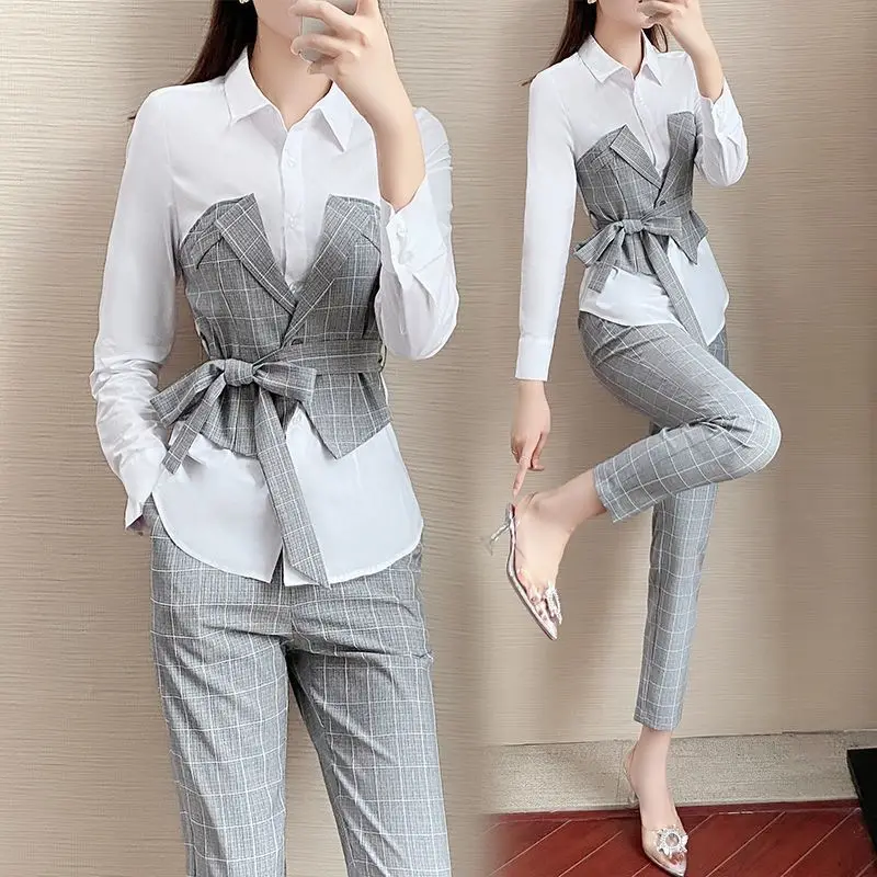 Deux pièces de style étranger mince pour femme, réduction de l\'âge, à la mode, décontracté et élégant, trempé, nouveau, printemps et automne 2022