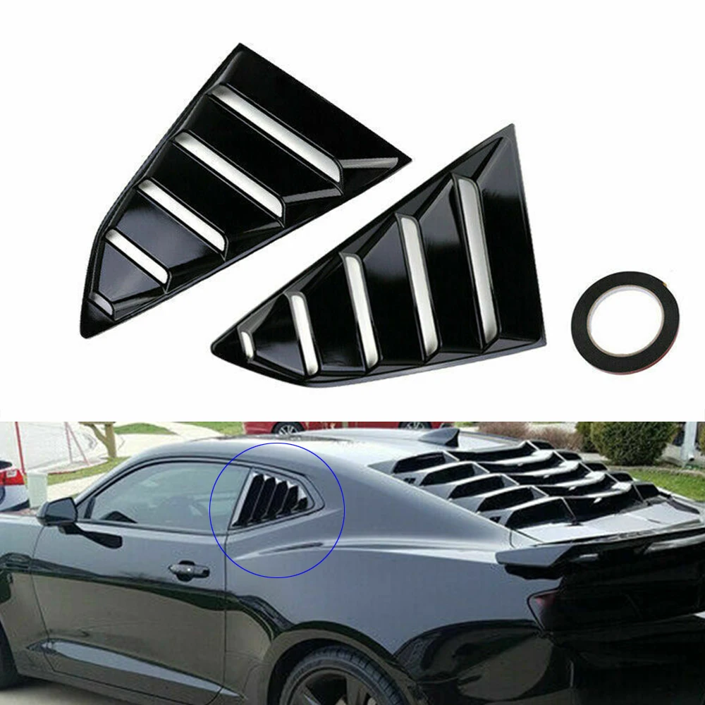 Side Window Louver Vent Scoop Side Window 1/4 Quarter Louver Spoiler Cover Vents Fit For Chevy Camaro 2016-2018