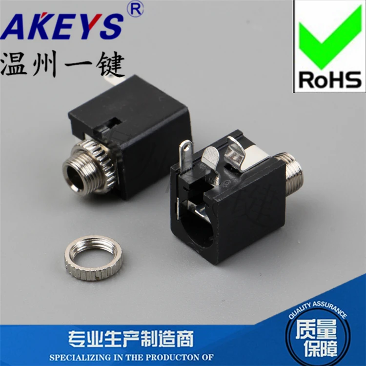 10pcs original new PJ-303M headphone interface socket with 3 pins and no fixed pins Ф 3.5MM audio socket female base