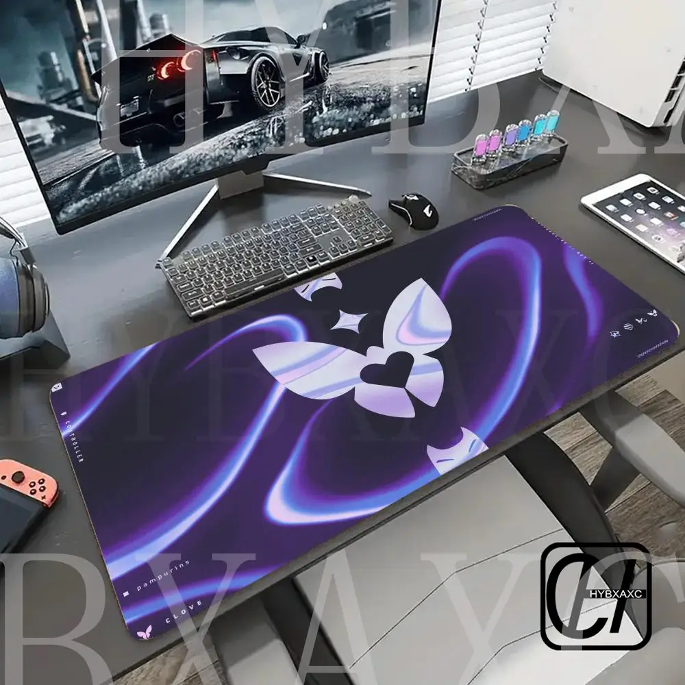 

Mouse Pad Laptop Game Valorant Clove Kawaii Desk Mouse Mat Purple Butterfly Logo Design Mousepad PC Cute Anime Girl HYBXAXC Pad