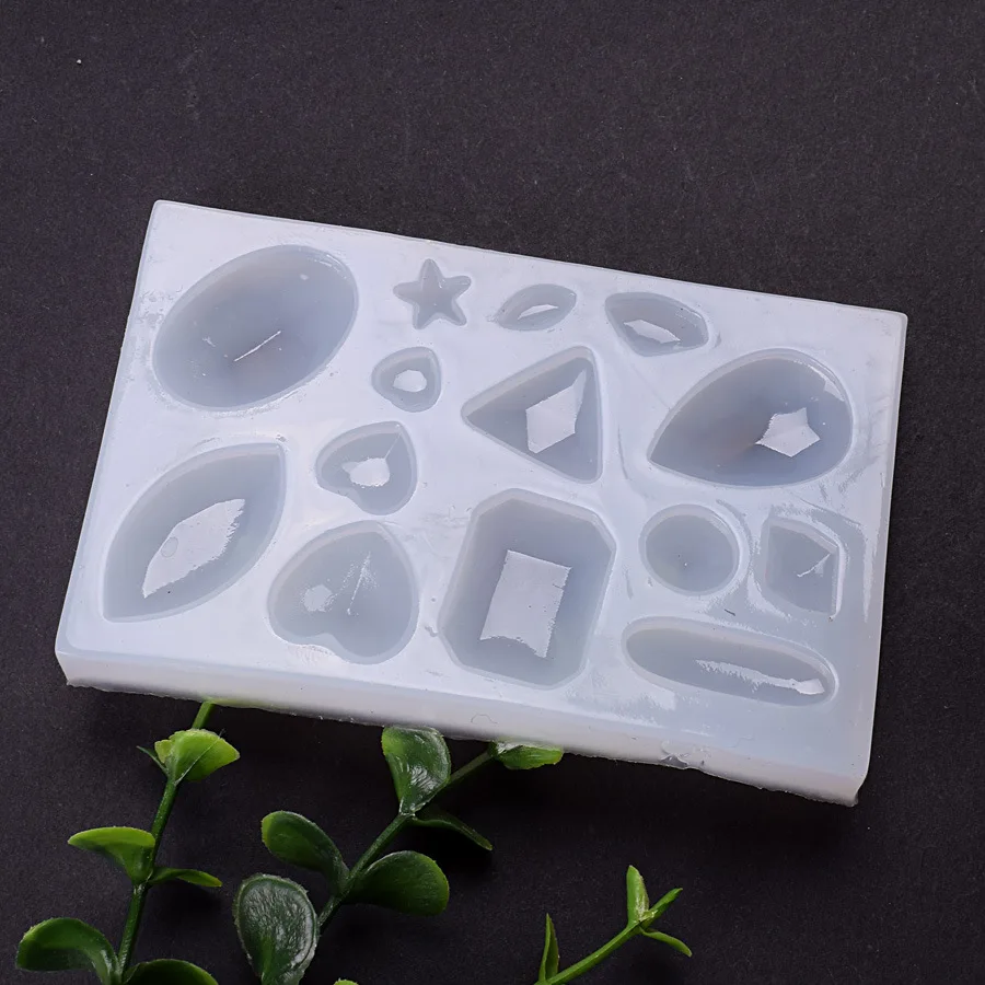 14 Design Jewelry Stone Cabochon Silicone Mold Necklace Pendant Jewelry Cake Making Epoxy Tool DIY H653