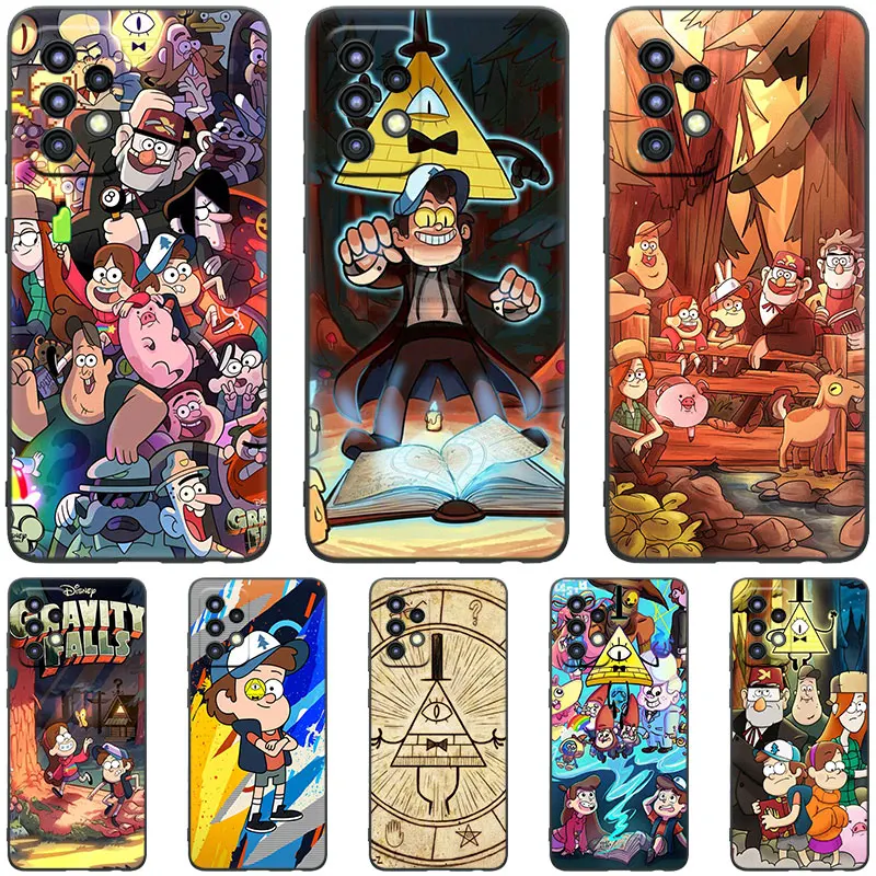 Gravity Falls Black Case For Samsung Galaxy A04S A04E A12 A13 A14 A22 A23 A32 A33 A34 A50 A51 A52S A53 A54 A70 A71 A72 A73 5G