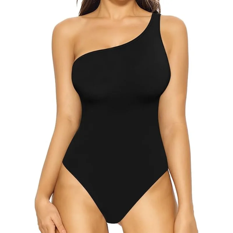 

GUUDIA Боди на одно плечо Боди с открытыми плечами без рукавов с открытой спиной Топы на выход Боди Топы Бесшовные с открытой спиной