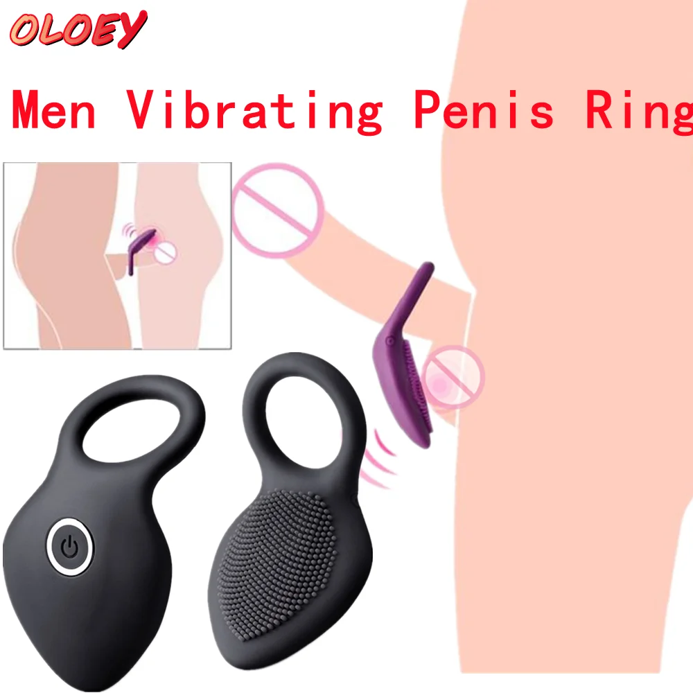 

Vibrating Penis Ring Men Cockring Clitoris Stimulate Vibrator Delayed Premature Ejaculation Rings 18 Adult Sex Toys for Couples