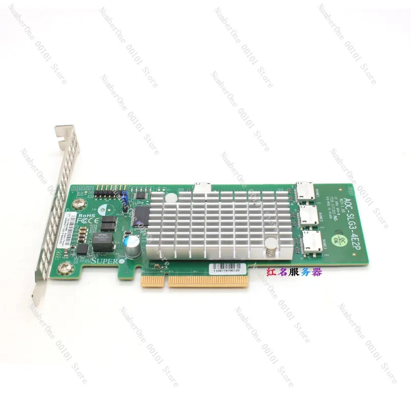 SFF-8611 U2 expansion card, Nvme 4-port SSD expansion card, adapter card AOC-SLG3-4E2P