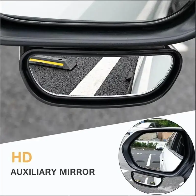 360 Degree Adjustable Wide Angle Convex Blind Spot Mirror Car Side Rear View Mirror Safety Auxiliary Lens Eliminate Blind Spots