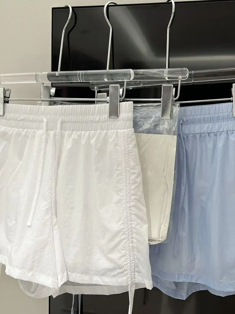 Ultra-Thin Breathable Sporty Shorts with Inner  Dual-Sided Drawstring Casual High-Waisted Straight-Leg Polyester Shorts