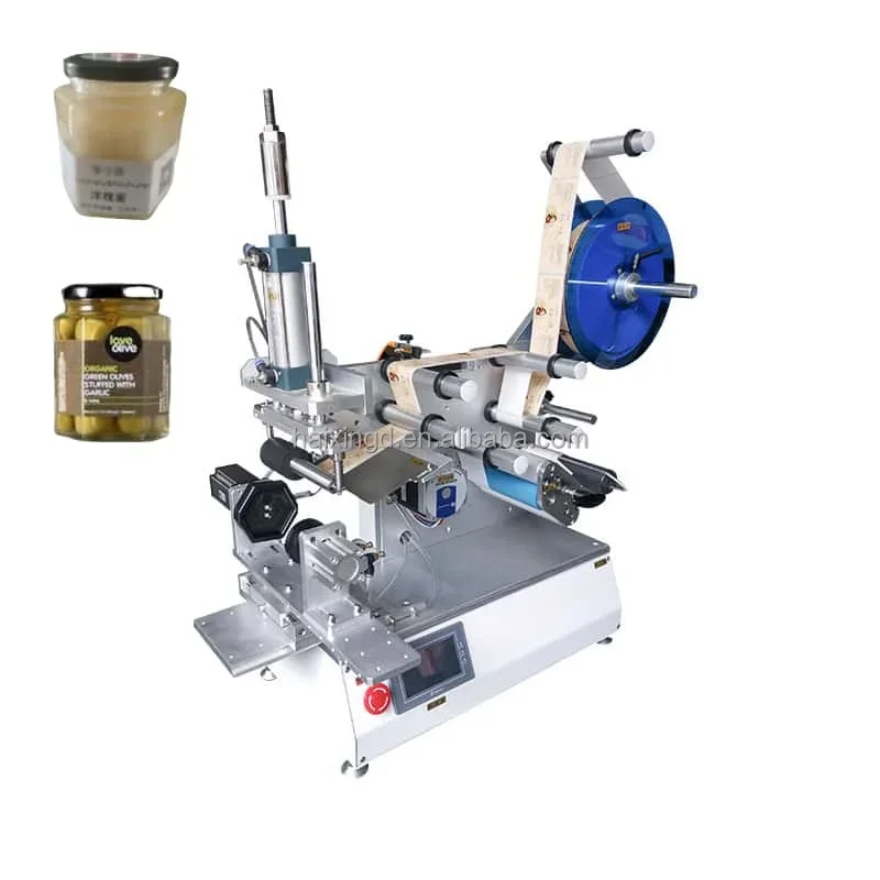 

Best Sellers Desktop Semi-automatic Portable Adhesive Labelling Machine for Wine square Flat Glass Beer Rectangle Bottles