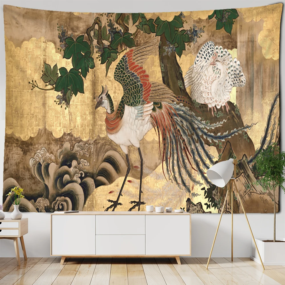 Retro Cute Skeleton Tapestry Ancient Animal Psychedelic Witchcraft Wall Hanging Bohemian Room Dorm Decor