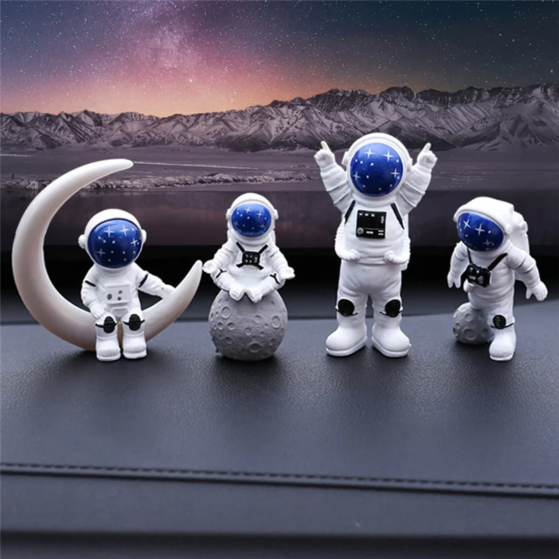 Top Verkauf 4 Stücke Astronaut Figur Statue Figur Raumfahrer Skulptur Pädagogisches Spielzeug Desktop Dekoration Astronaut Modell