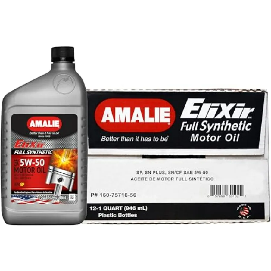 

Моторное масло Elixir Full Synthetic 5W-50, 1 квартовая бутылка, упаковка из 12 штук, произведено в США, высокая эффективность защиты двигателя, красный цвет