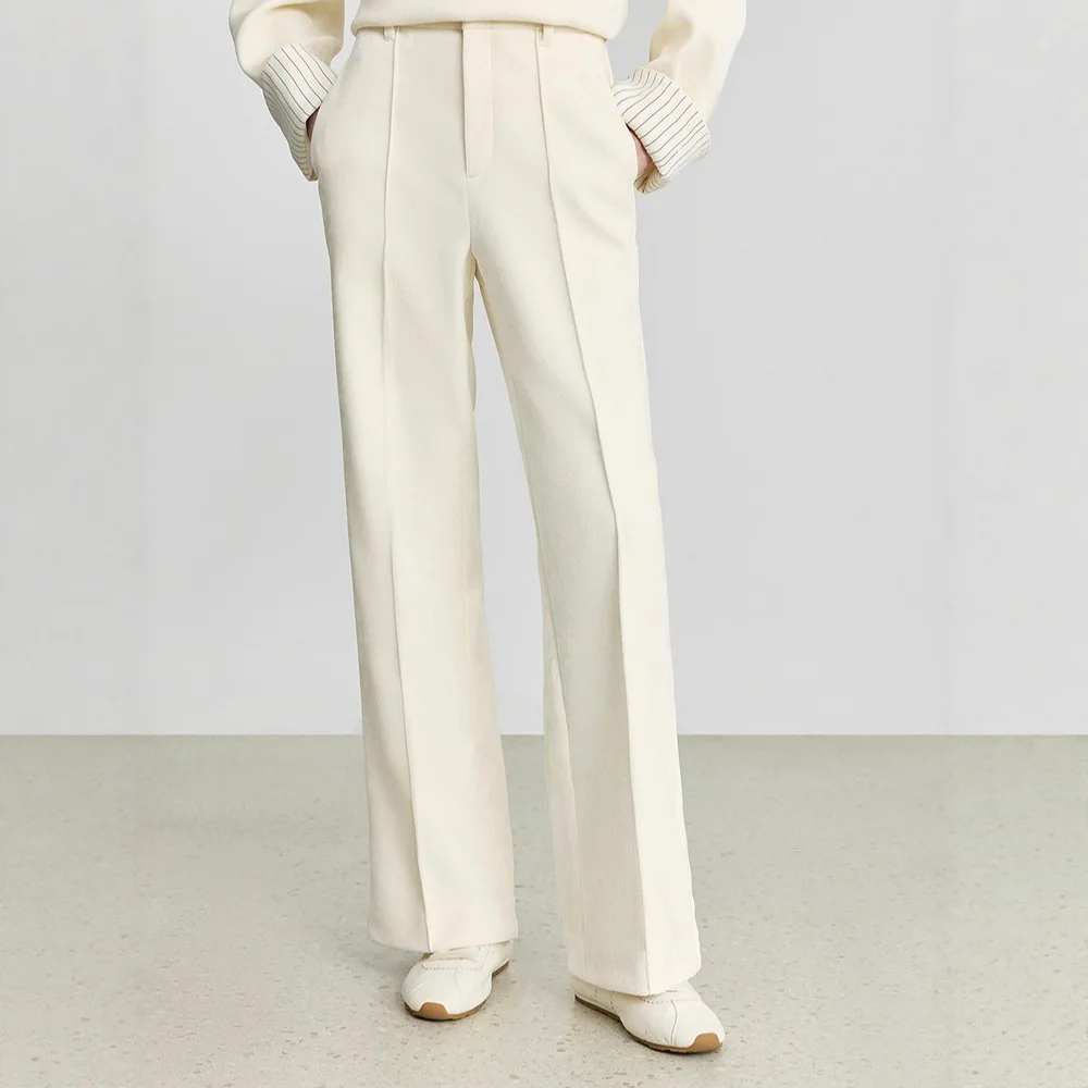 ชุดเซ็ท 2 ชิ้น เสื้อแจ็คเก็ตขนนุ่มพิเศษ แขนยาวทรงบาน ลายทาง สำหรับฤดูหนาว สไตล์ลำลอง พร้อมเสื้อสเวตเชิ้ตแขนยาวทรงหลวม+กางเกงขายาวทรงตรง