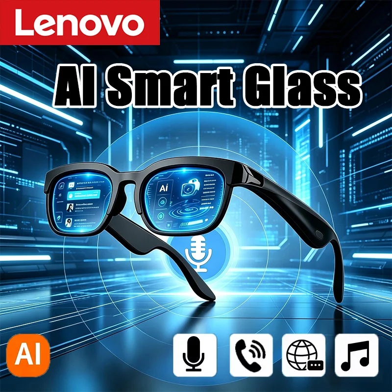 Lunettes Intelligentes Lenovo 2026 : Nouveauté avec Traduction IA, Conversation Bluetooth, Enregistrement et Musique – Lunettes de Soleil Connectées pour Hommes et Femmes