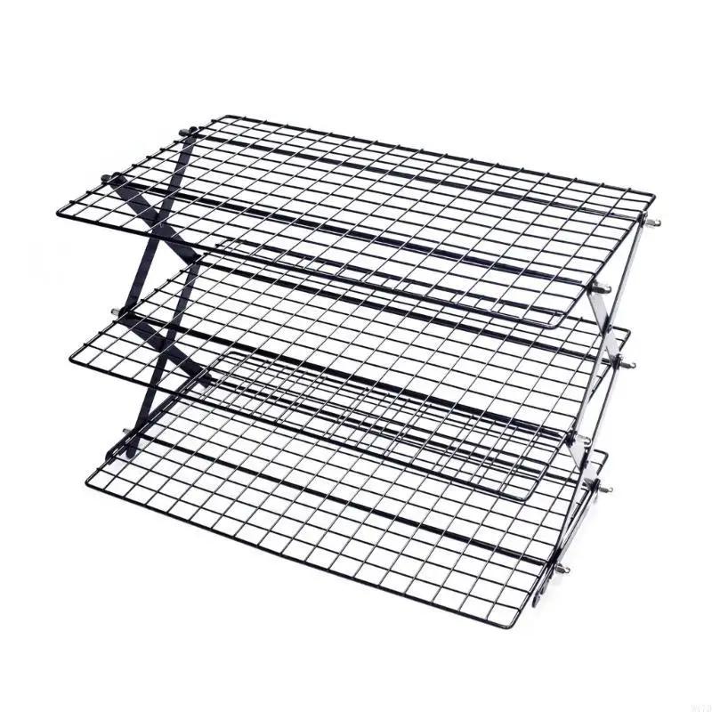 

M17D 3 Setting Adjustable Foldable Rack Heat Resistant Coating High Load Capacity 10kg Per Layer Barbecue Companion