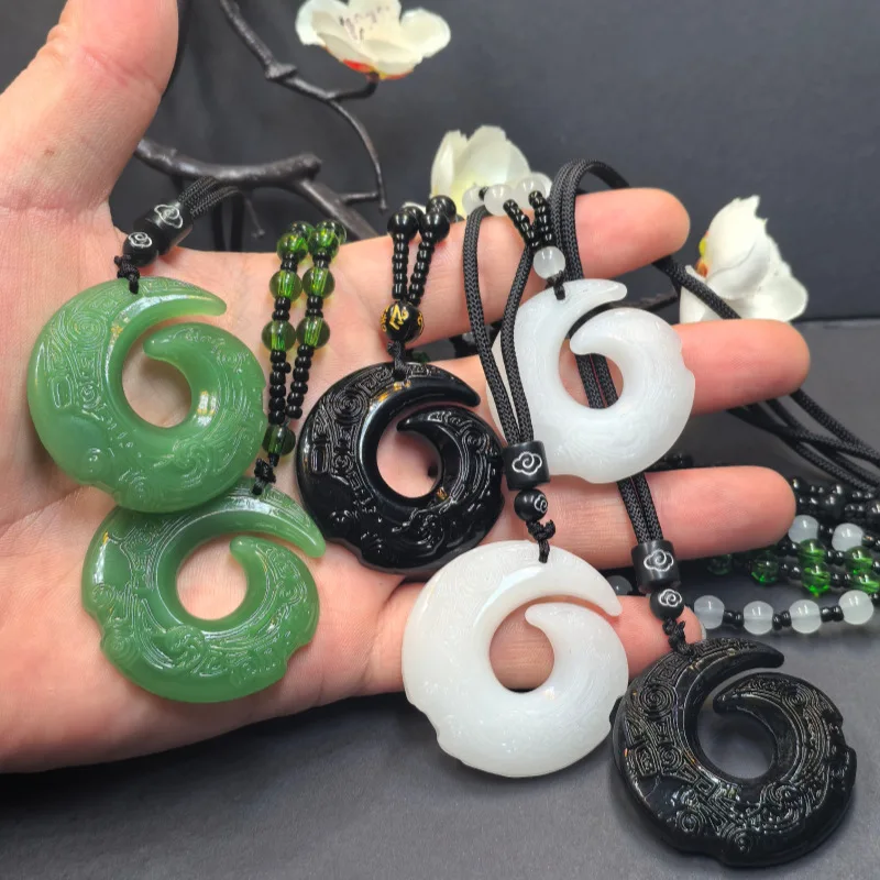 

Boutique time comes and goes pendant Obsidian pendant Versatile for men and women