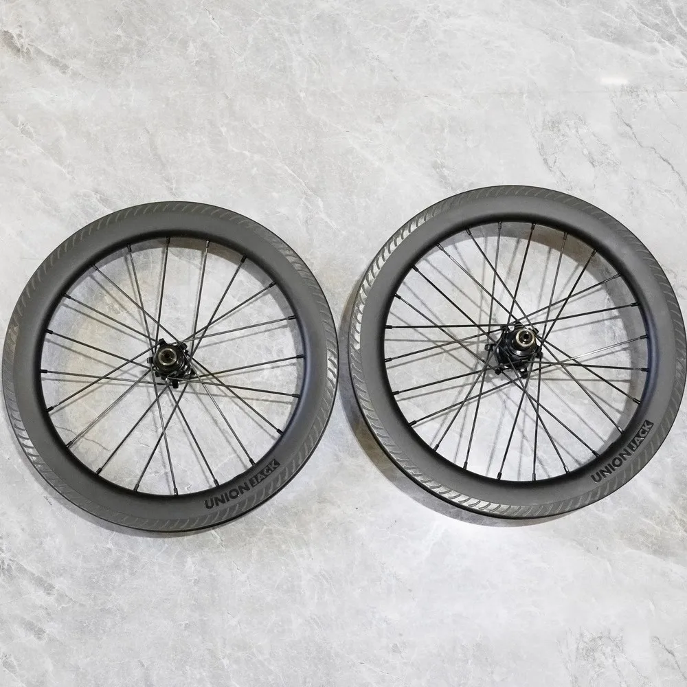 Unionjack 349wheelset carbon fiber 7speed for brompton Cline Pline Tline straight pull ENDURO ceramic hub rim