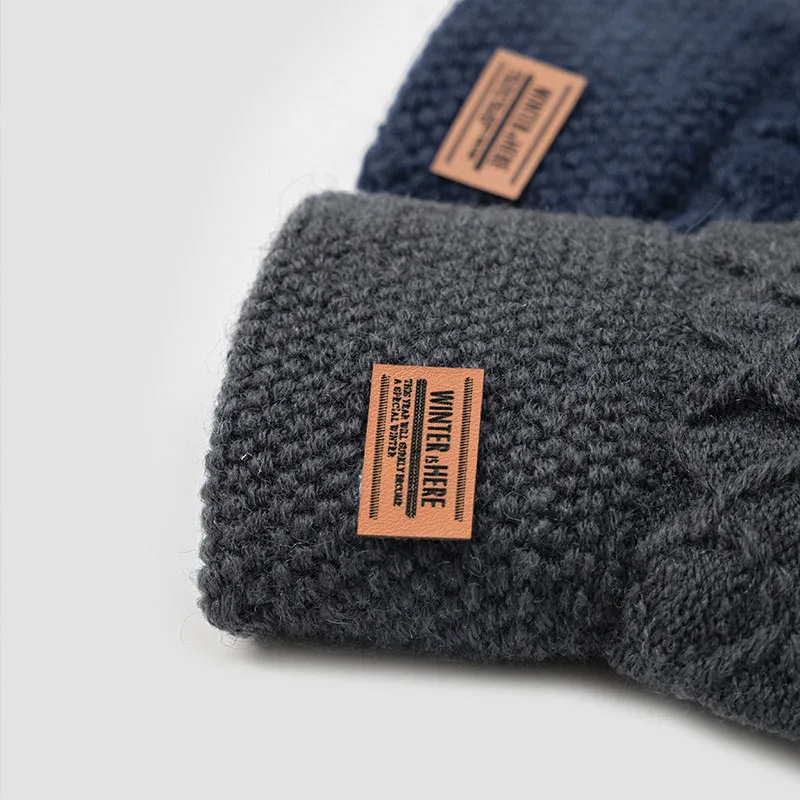 Autumn Winter Version of The Touch Screen Knitted Wool Plus Velvet Thickening Outdoor Riding Gloves for Men Accessories Gifts