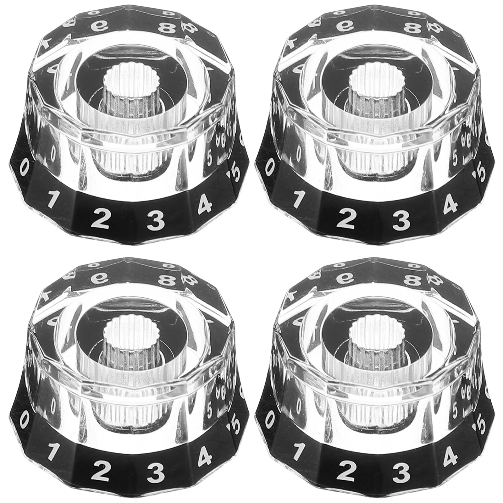 4 Pcs Guitar Bass Knob Stove Knobs Electric Acoustic Guitars Volume for Replacement Music Instrument Acrylic