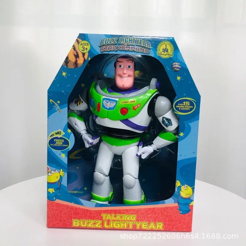 Disney Toy Story 3 Buzz Lightyear Figure Toys PVC With Wings Lights Voices Speak Joint Movable Action Figures Model Kids Gift