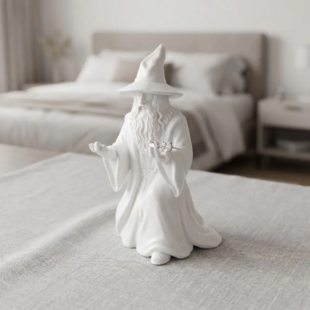 Desktop Accessory 3D Printed Wizard Statue Model Creative Design Multi-functional Pen Holder Funny Wizard Ornament Home