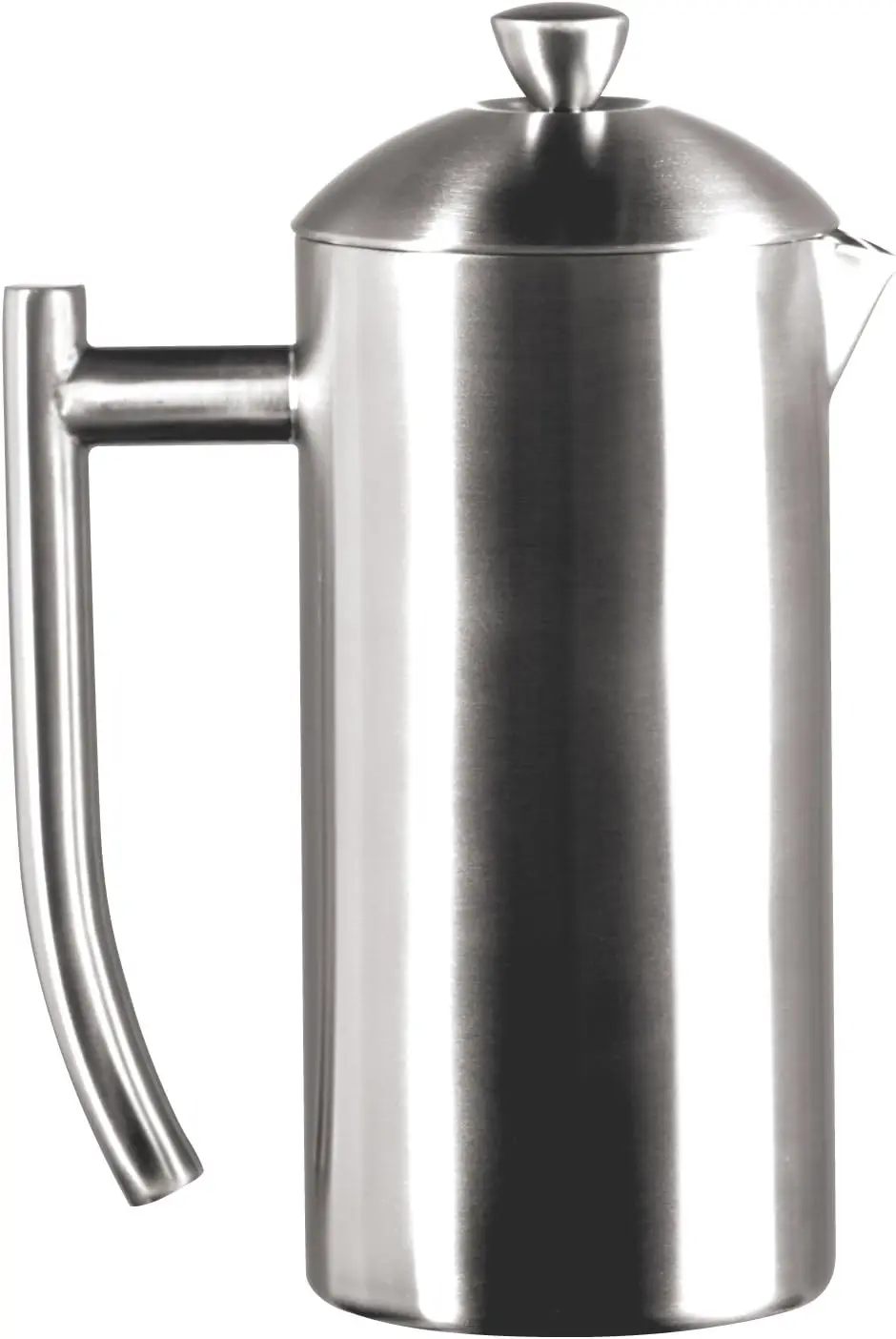 Cafetière à piston en acier inoxydable à double paroi - 17 oz, isolée, pour le camping et les voyages, sans plastique