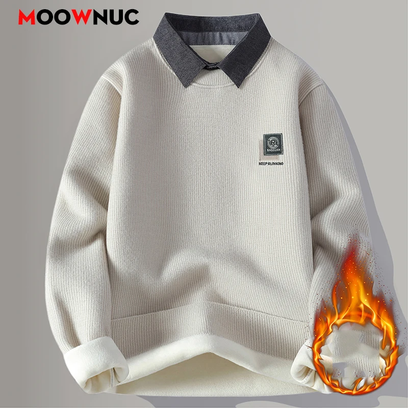 

Осенний модный свитер, мужская одежда, пуловер, мужская уличная одежда, повседневные вязаные мужские джемперы, весенний свитшот, сплошной цвет