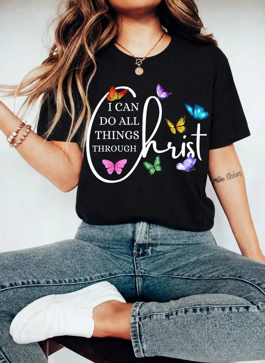 Humorous Whimsical Path Of Faith Christian Graphic T‑Shirt Crew Neck Short Sleeve Casual Tee