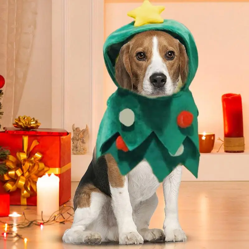 Dog Christmas Outfit Pet Cat Hoodies Dog Christmas Clothes Kitten Dress Up Skin-Friendly Winter Apparel For Small To Large Pets