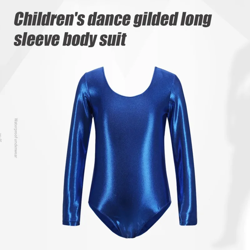 1PC Kids Baby Infant Girls Gymnastics Bodysuit Long Sleeve Colorful Shiny Ballet Dance Ballet Fashion Clothing For 2-10Y