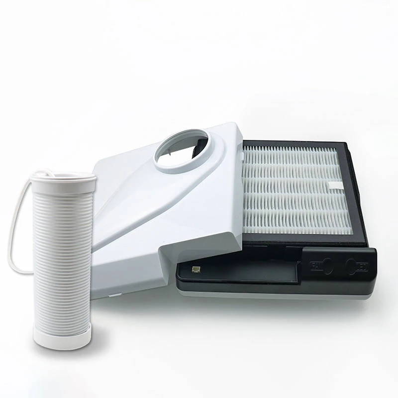 เครื่องดูดฝุ่นทำเล็บ 60W แบบพกพาตั้งโต๊ะ พร้อมไฟ LED 3 ดวง สำหรับร้านทำเล็บ อุปกรณ์ทำเล็บ