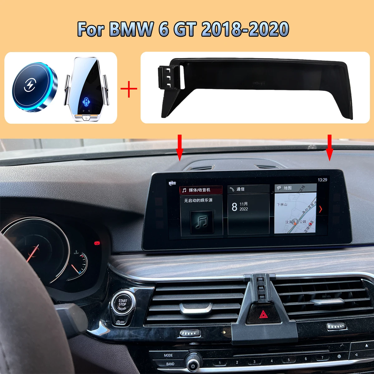 

Car Phone Screen Holder For BMW 6-Series GT G32 2018 2019 2020 Magnetic Wireless Charging Car Phone Mount For MagSafe Stand