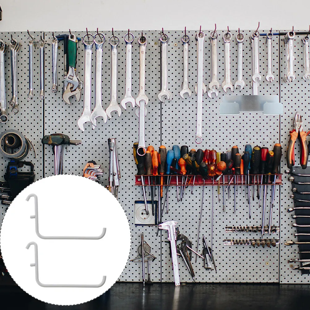 4Pcs Metal Painted Pegboard Bracket Hooks Sturdy Desktop Organizer Garage Workshop Home Tool Storage Pegboard Bracket Hooks - view 4