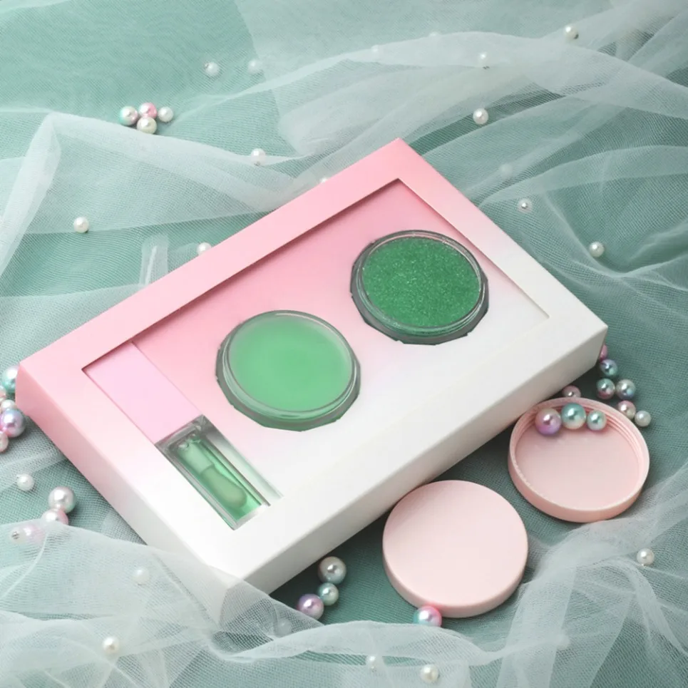 Private Label Wholesale Vegan Makeup Kit 3 In 1 Lip Oil Scrub Sleeping Mask Exfoliator Plant Based Natural Lip Care Custom Logo