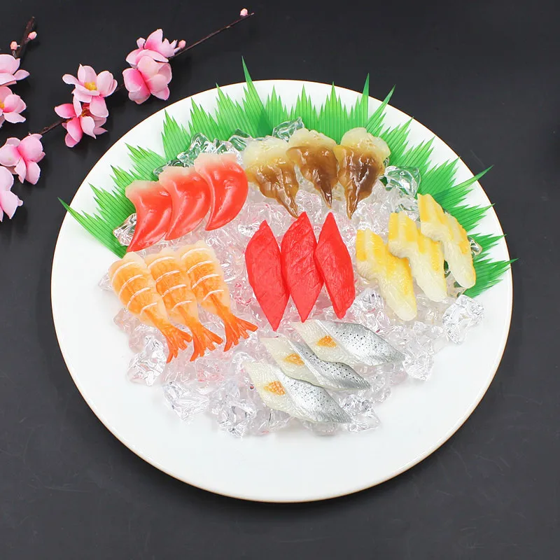 

Japanese Food Sashimi Platter Salmon Arctic Clam Octopus Eel Simulated Food Model Mini Toys Photography Props Funny Decor Gift